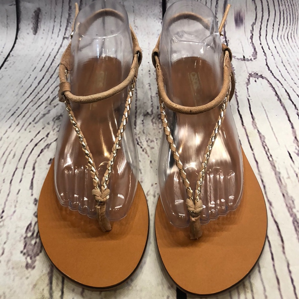 NWOT ASOS tan Nude gold suede‎ sandals